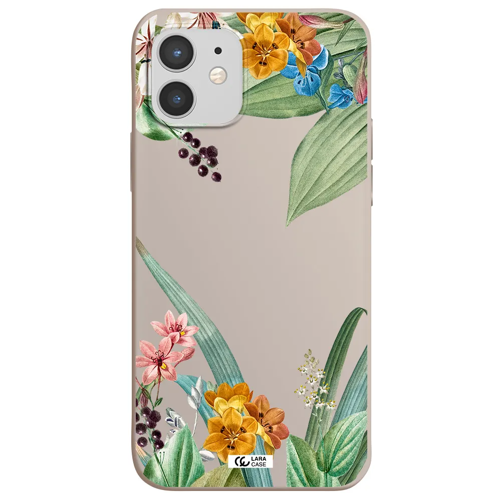 Summer Flower Vector Apple iPhone 12 Silicone Stone Case