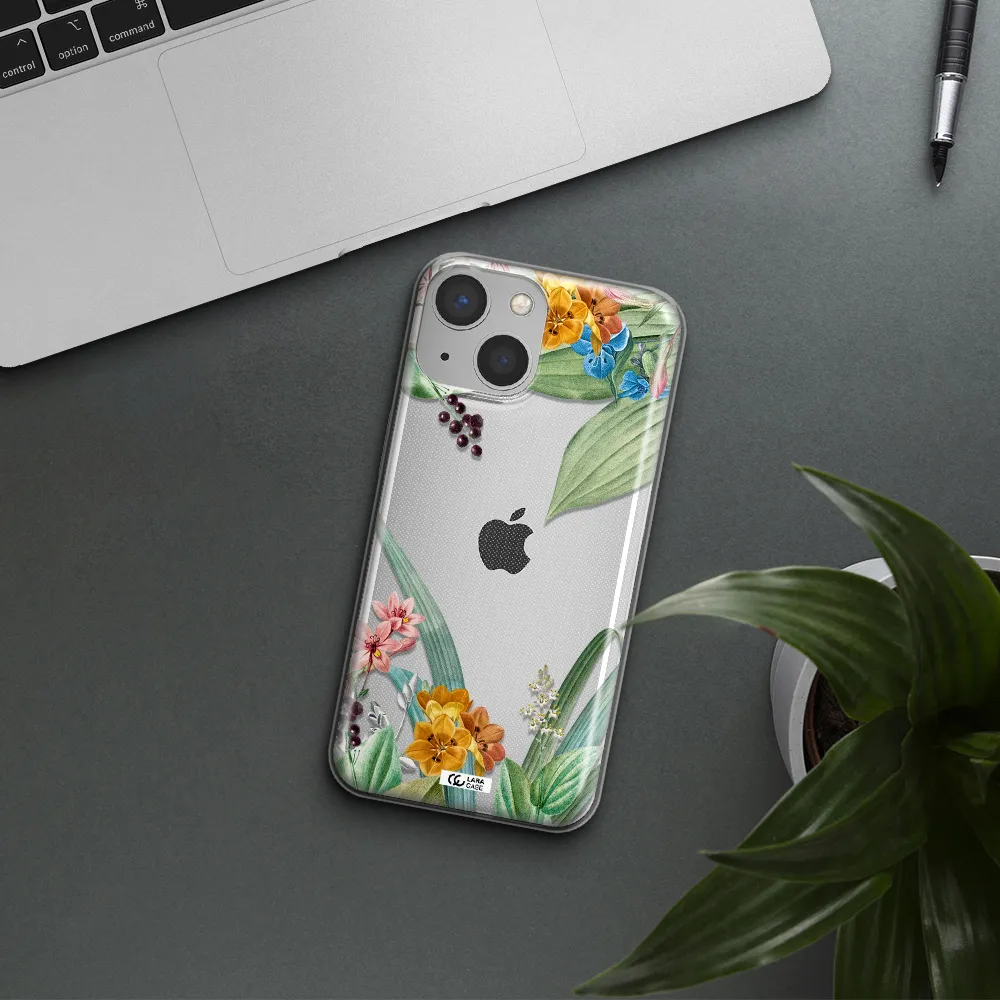 Summer Flower Vector Apple iPhone 13 Clear TPU Case