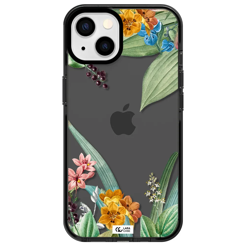 Summer Flower Vector Apple iPhone 13 impact Smoke Black Case