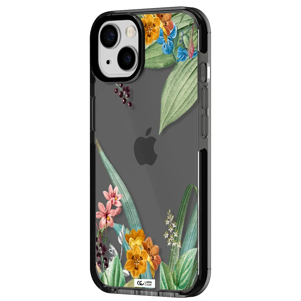 Summer Flower Vector Apple iPhone 13 impact Smoke Black Case