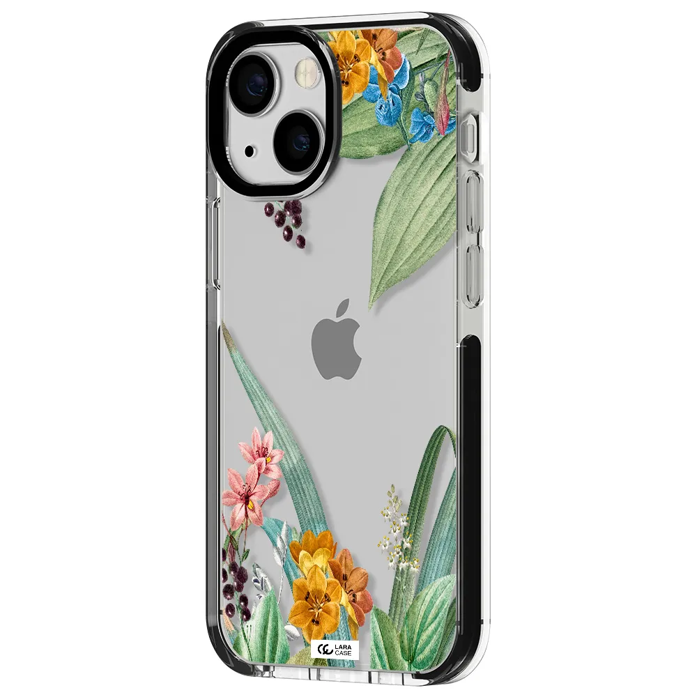 Summer Flower Vector Apple iPhone 13 mini impact black border Case