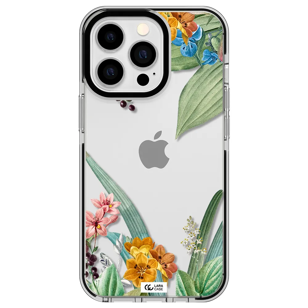 Summer Flower Vector Apple iPhone 13 Pro impact black border Case