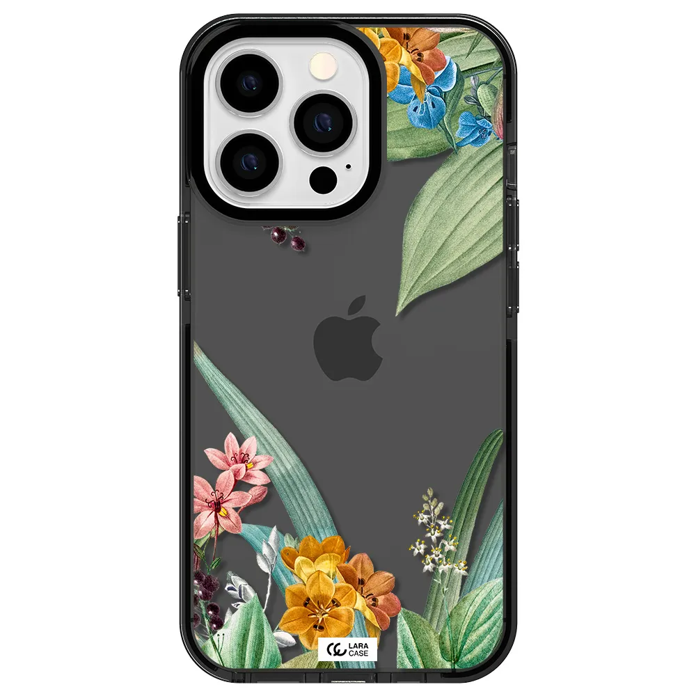 Summer Flower Vector Apple iPhone 13 Pro impact Smoke Black Case