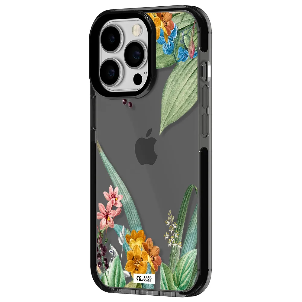 Summer Flower Vector Apple iPhone 13 Pro impact Smoke Black Case