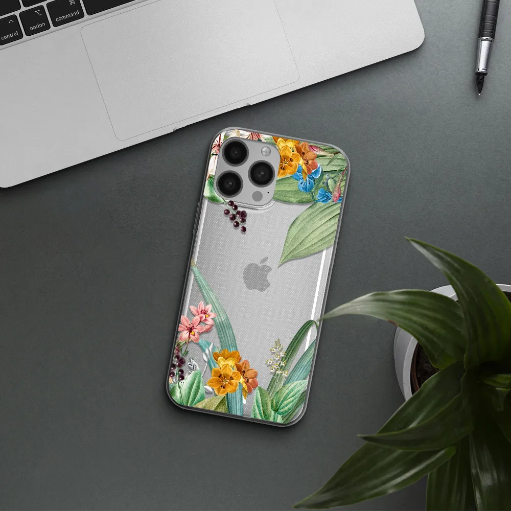 Summer Flower Vector Apple iPhone 13 Pro Max Clear TPU Case