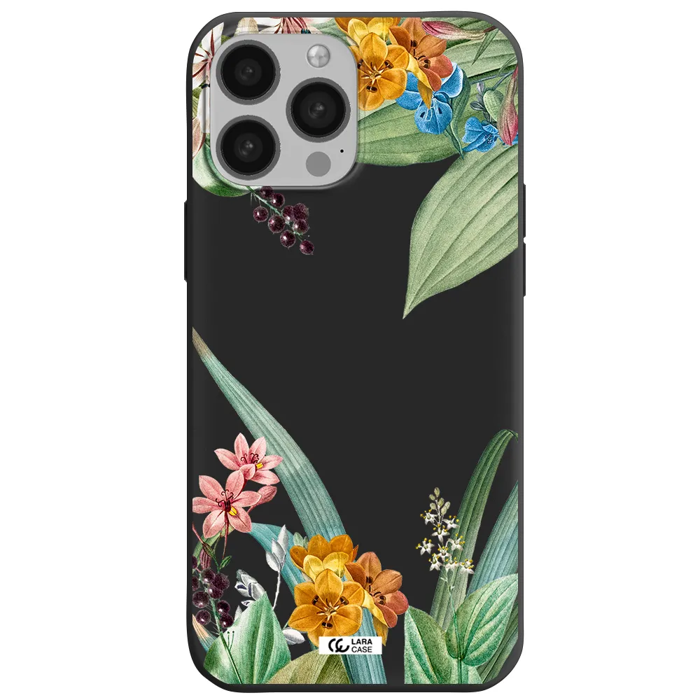 Summer Flower Vector Apple iPhone 13 Pro Max Silicone black Case