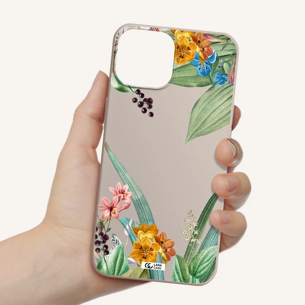 Summer Flower Vector Apple iPhone 13 Silicone Stone Case
