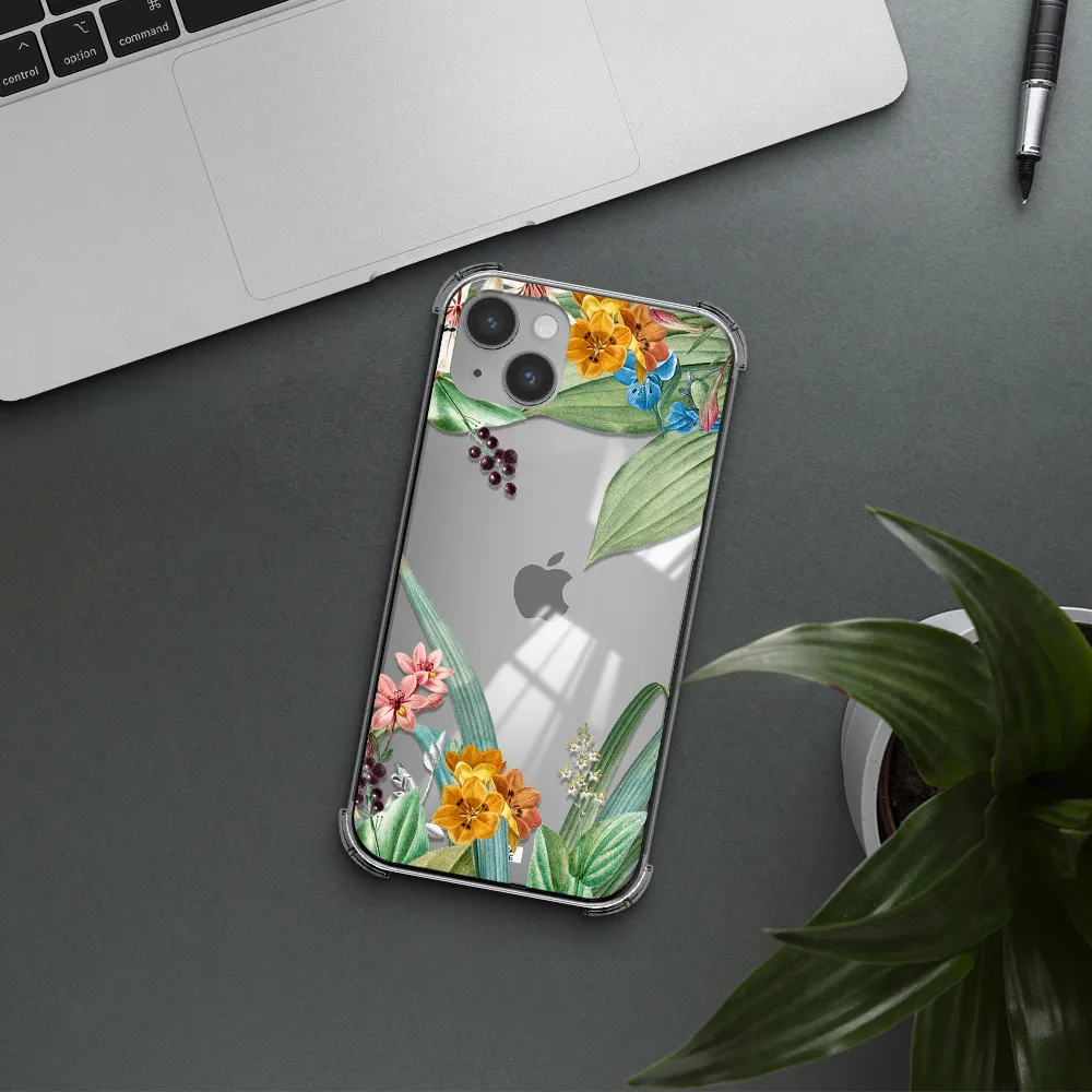Summer Flower Vector Apple iPhone 14 Clear PC Case