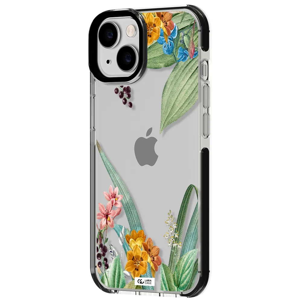 Summer Flower Vector Apple iPhone 14 impact black border Case