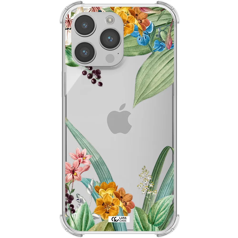 Summer Flower Vector Apple iPhone 14 pro Clear PC Case