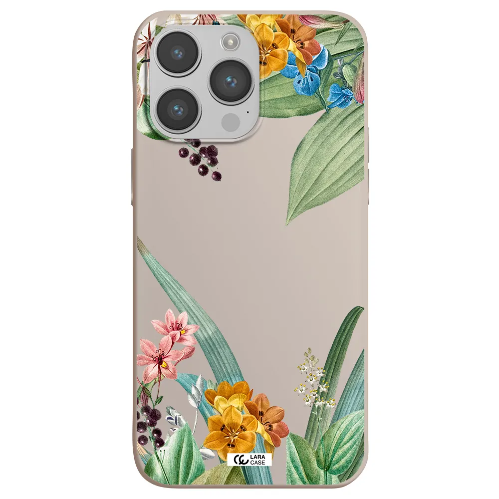 Summer Flower Vector Apple iPhone 14 pro Silicone Stone Case