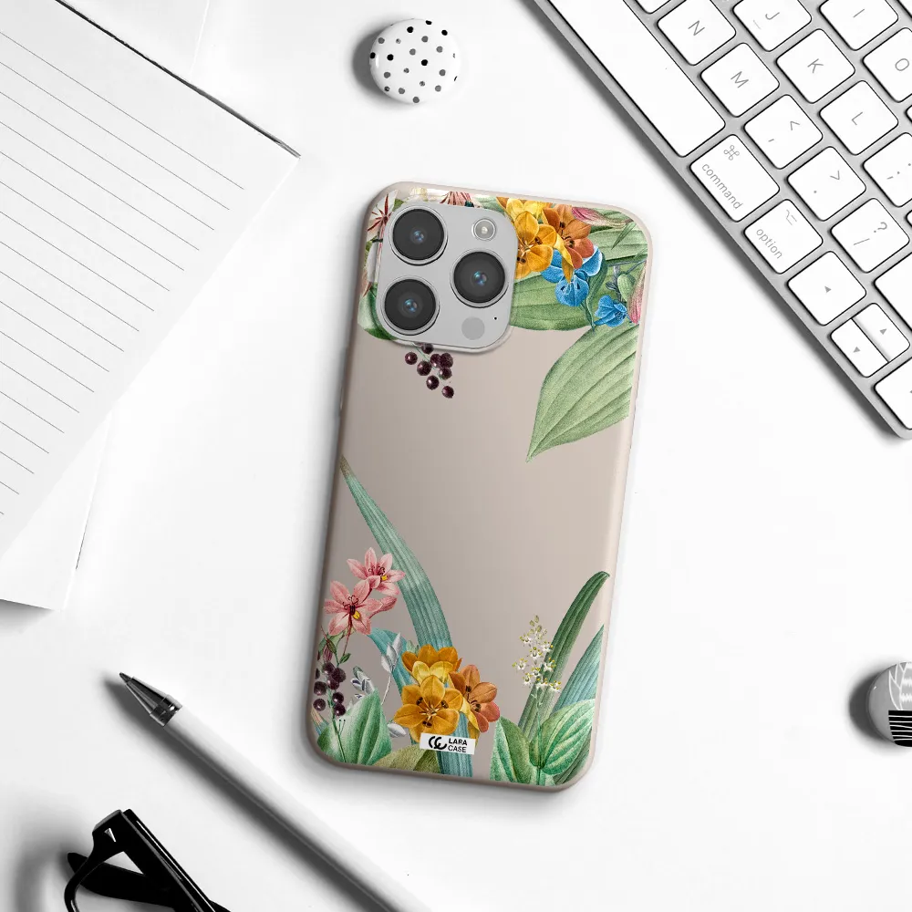 Summer Flower Vector Apple iPhone 14 pro Silicone Stone Case