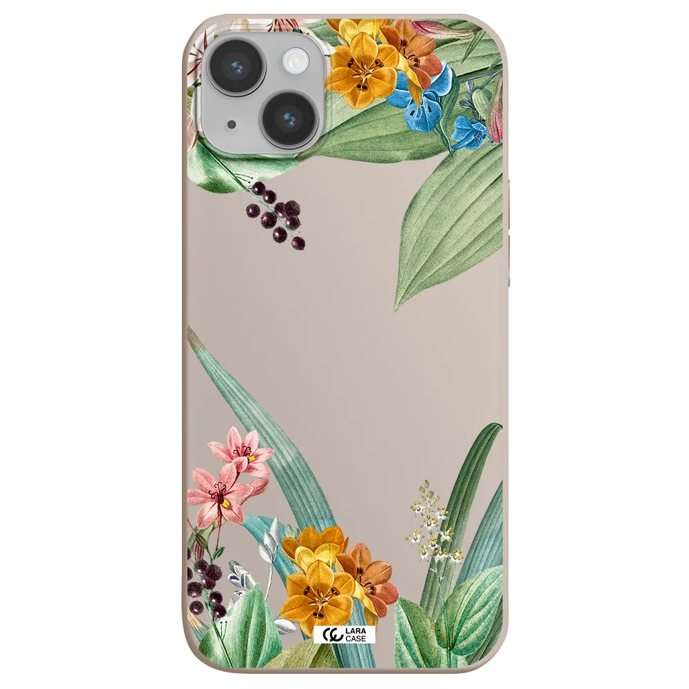 Summer Flower Vector Apple iPhone 14 Silicone Stone Case