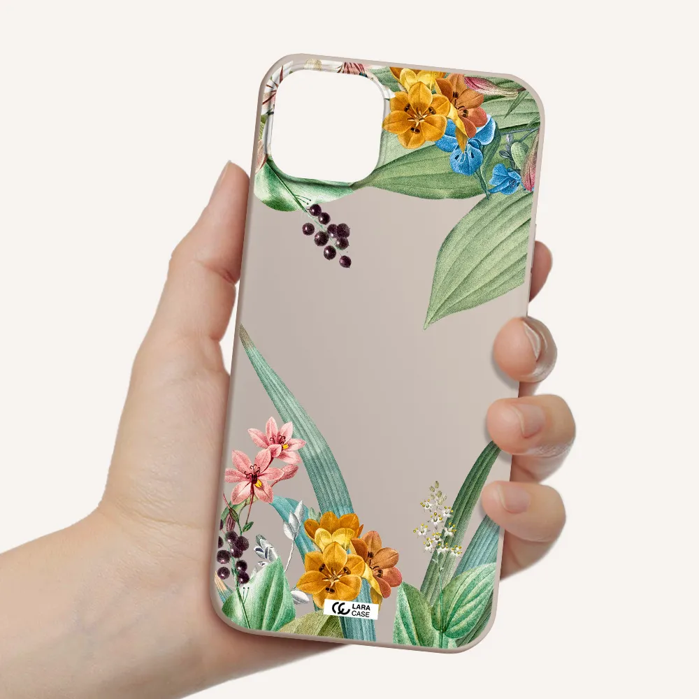 Summer Flower Vector Apple iPhone 14 Silicone Stone Case