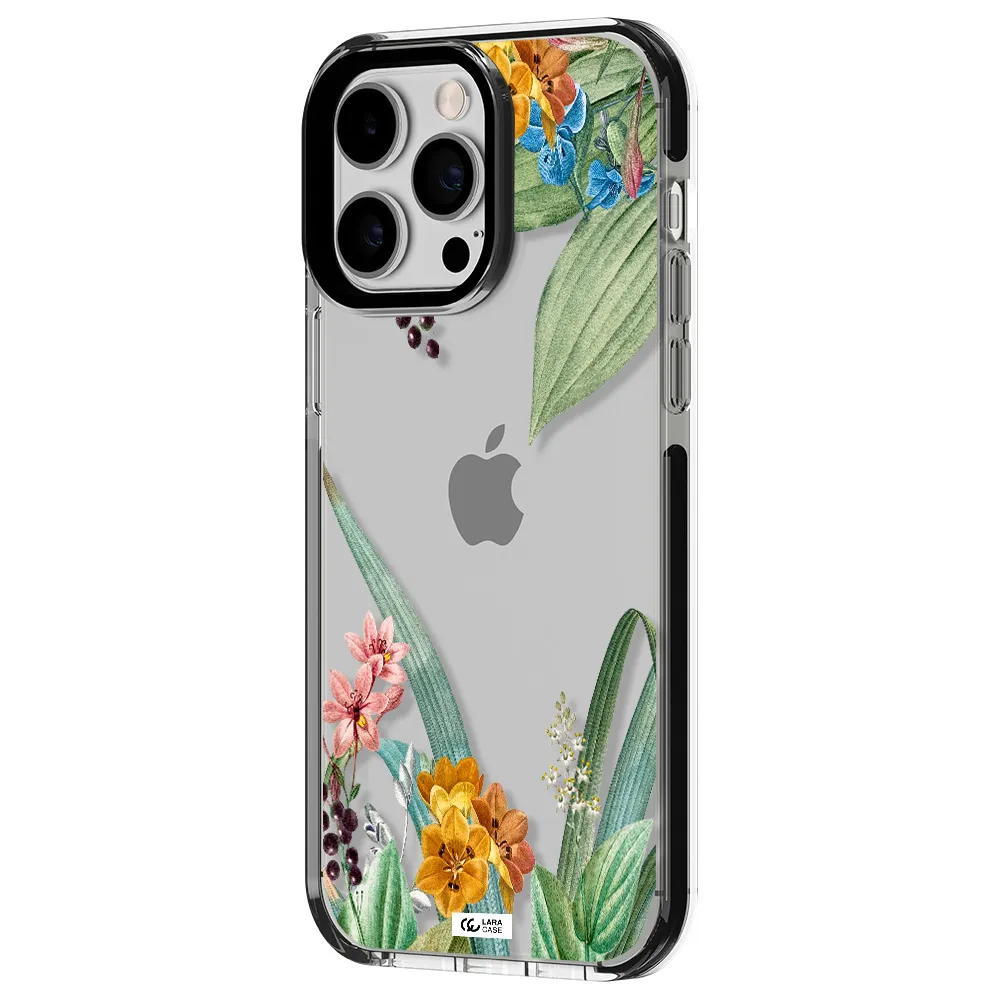 Summer Flower Vector Apple iPhone 15 Pro impact black border Case
