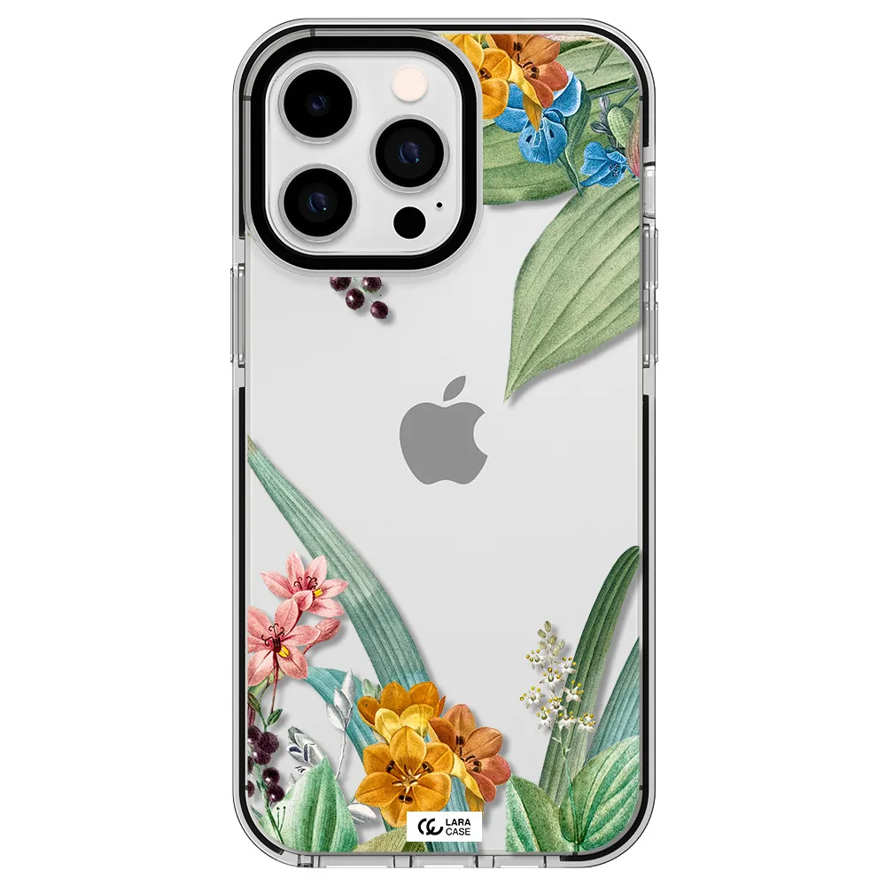 Summer Flower Vector Apple iPhone 15 Pro Max impact black border Case