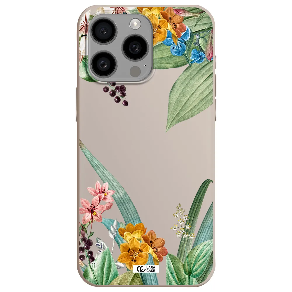 Summer Flower Vector Apple Iphone 15 Pro max Silicone Stone Case
