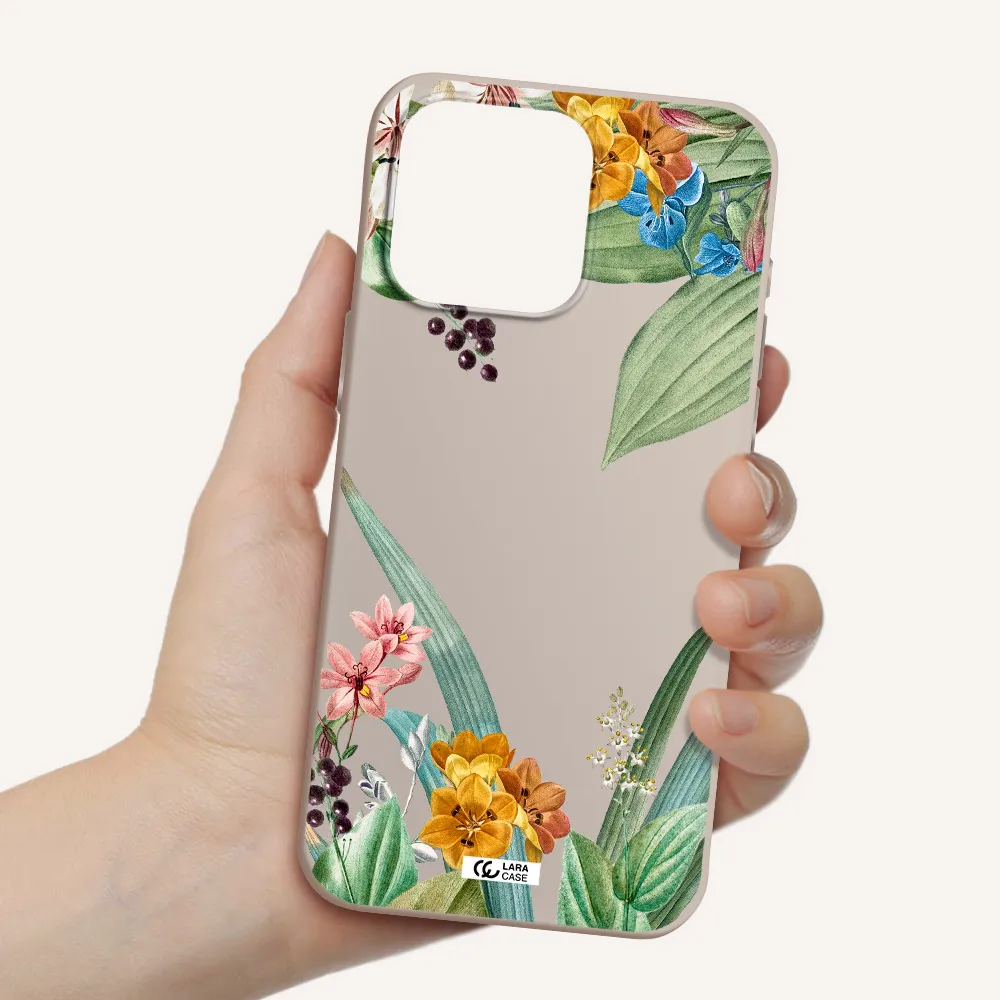 Summer Flower Vector Apple Iphone 15 Pro max Silicone Stone Case