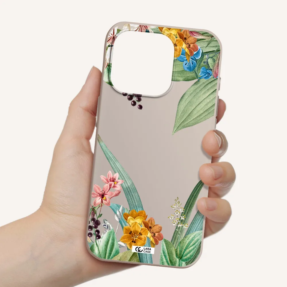 Summer Flower Vector Apple Iphone 15 Pro Silicone Stone Case