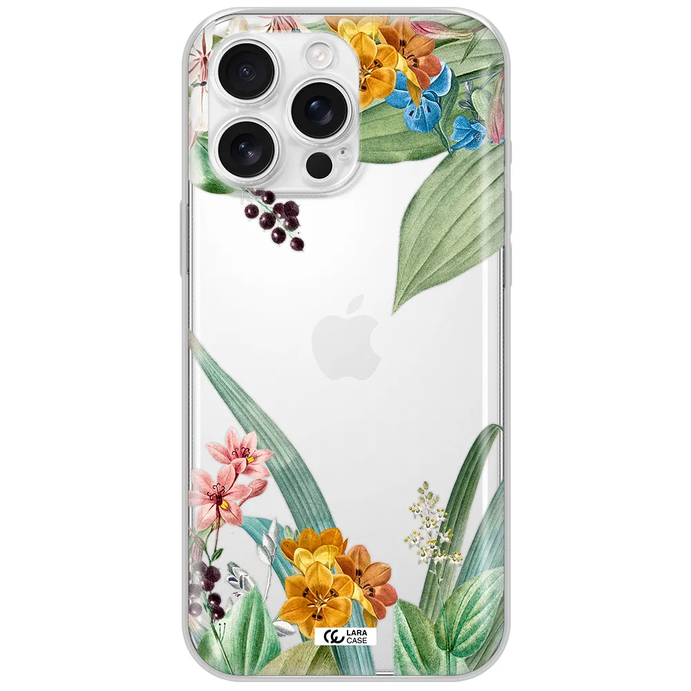 Summer Flower Vector Apple Iphone 16 Pro Max Clear Tpu Case