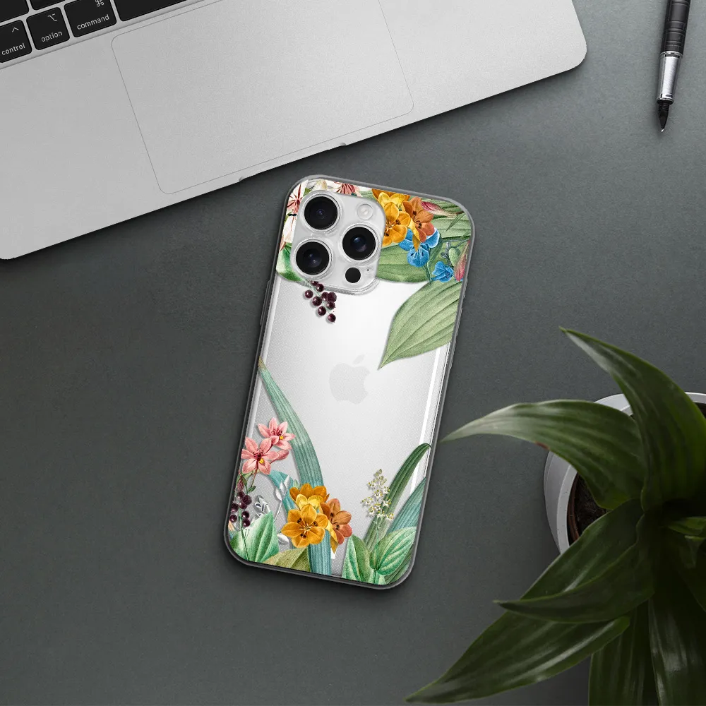 Summer Flower Vector Apple Iphone 16 Pro Max Clear Tpu Case