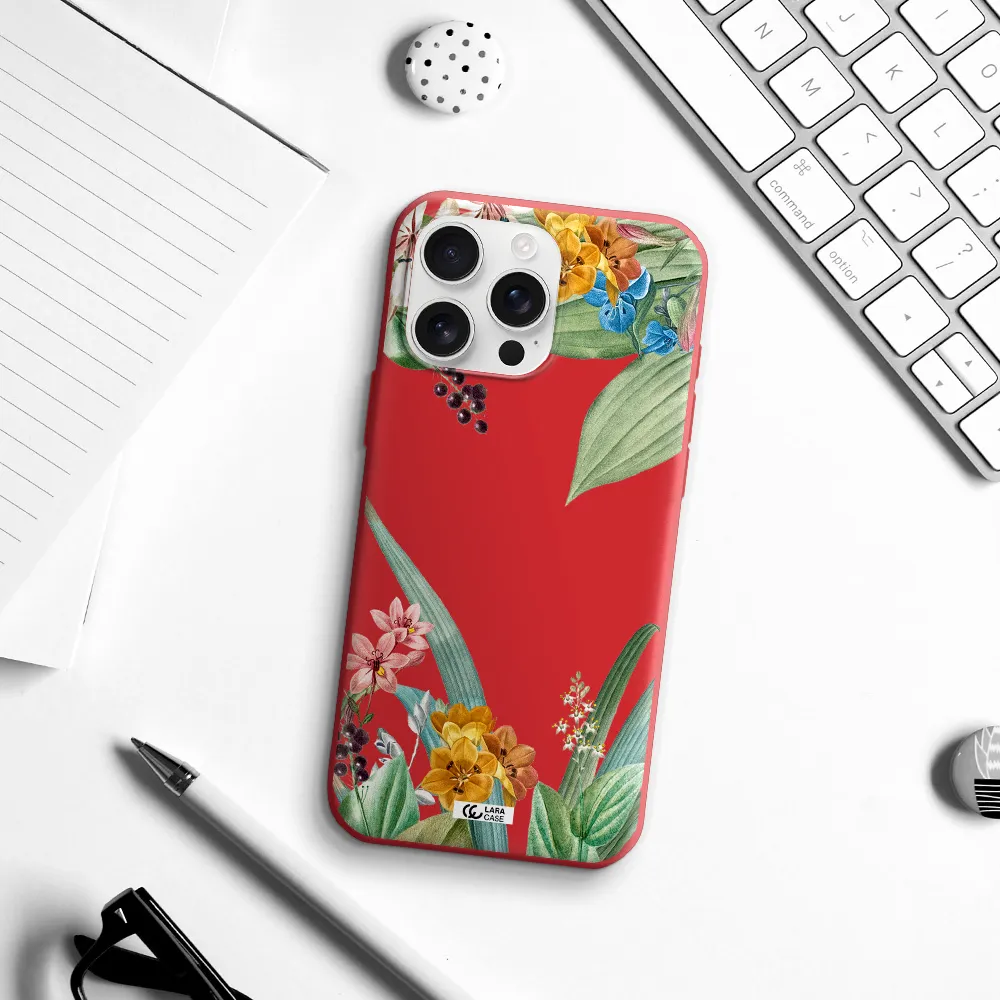 Summer Flower Vector Apple Iphone 16 Pro Max Silicone Stone Case