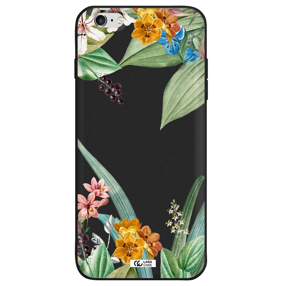 Summer Flower Vector Apple iPhone 6 plus Silicone black Case