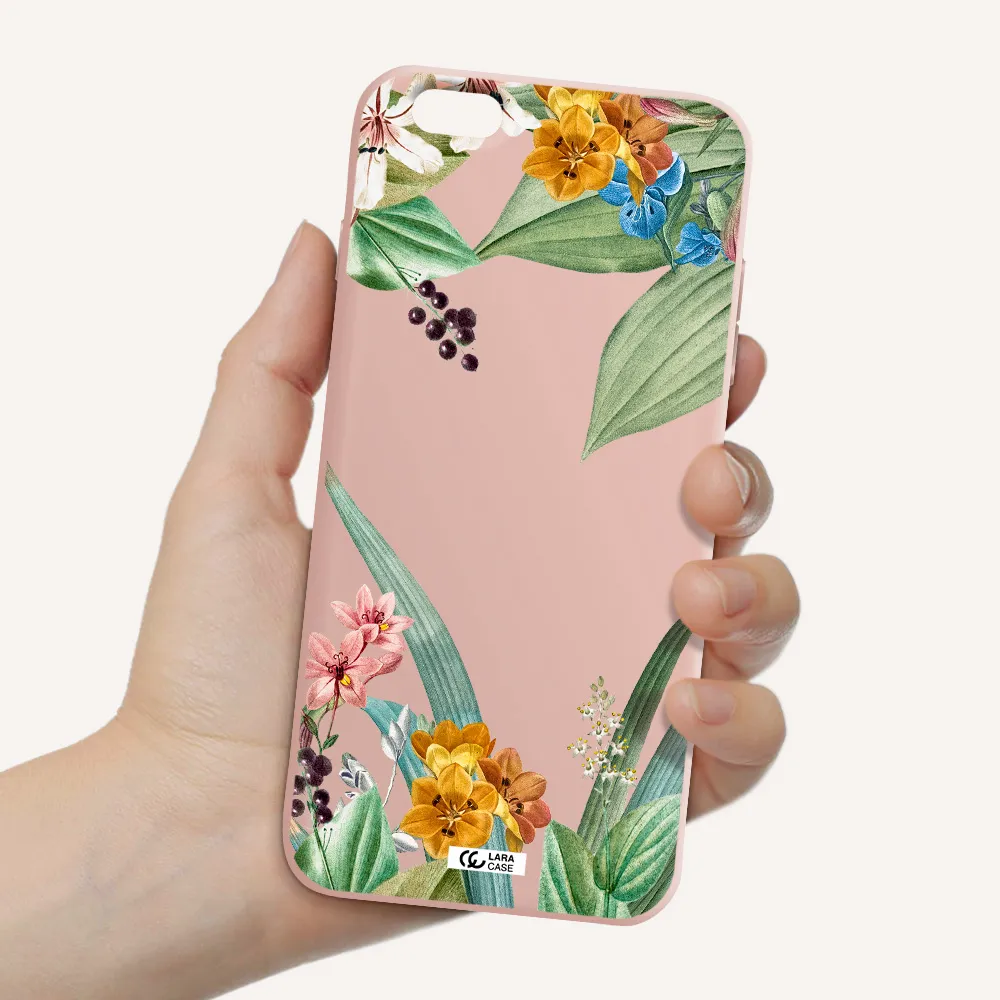 Summer Flower Vector Apple iPhone 6 s plus Silicone pastel pink Case
