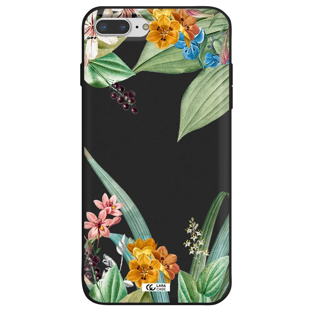 Summer Flower Vector Apple iPhone 7 plus Silicone black Case