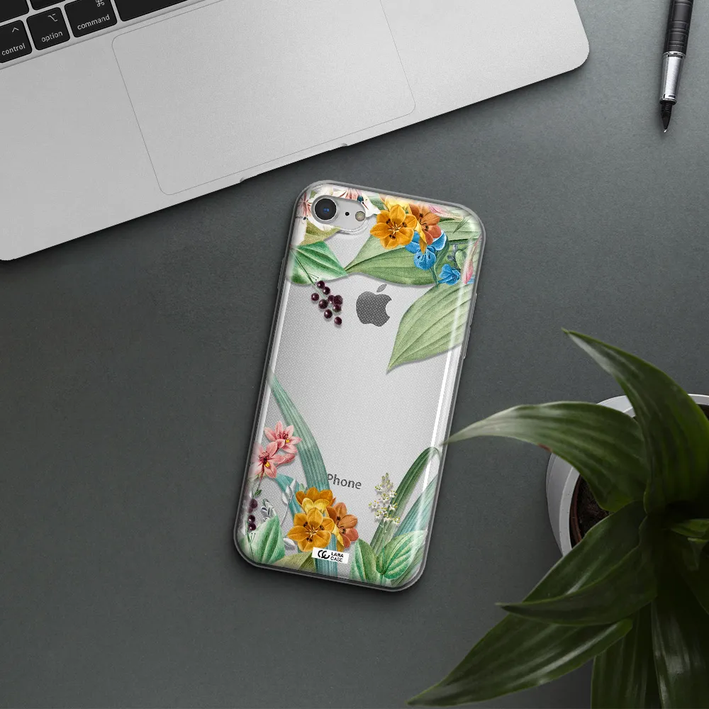 Summer Flower Vector Apple iPhone 8 Clear TPU Case