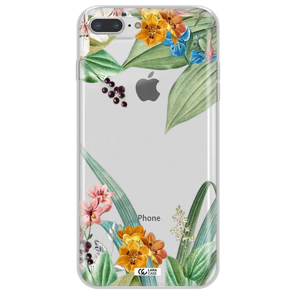 Summer Flower Vector Apple iPhone 8 plus Clear TPU Case