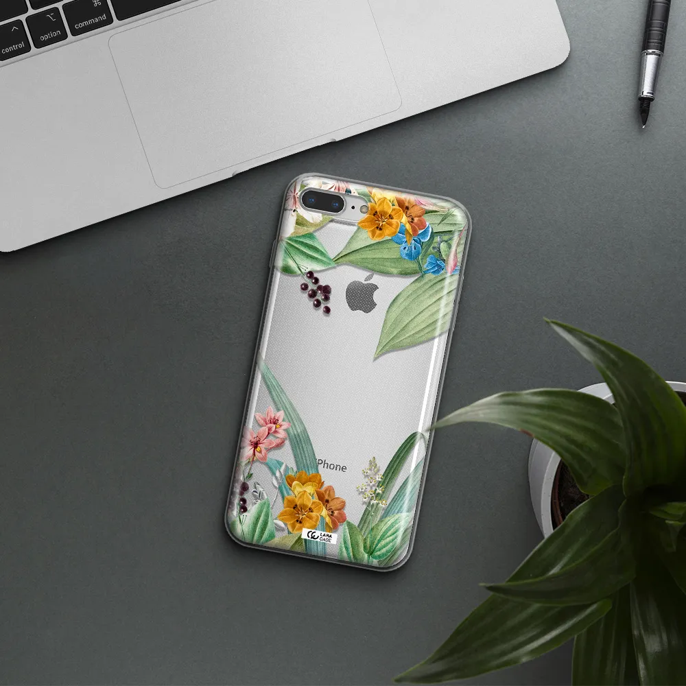 Summer Flower Vector Apple iPhone 8 plus Clear TPU Case