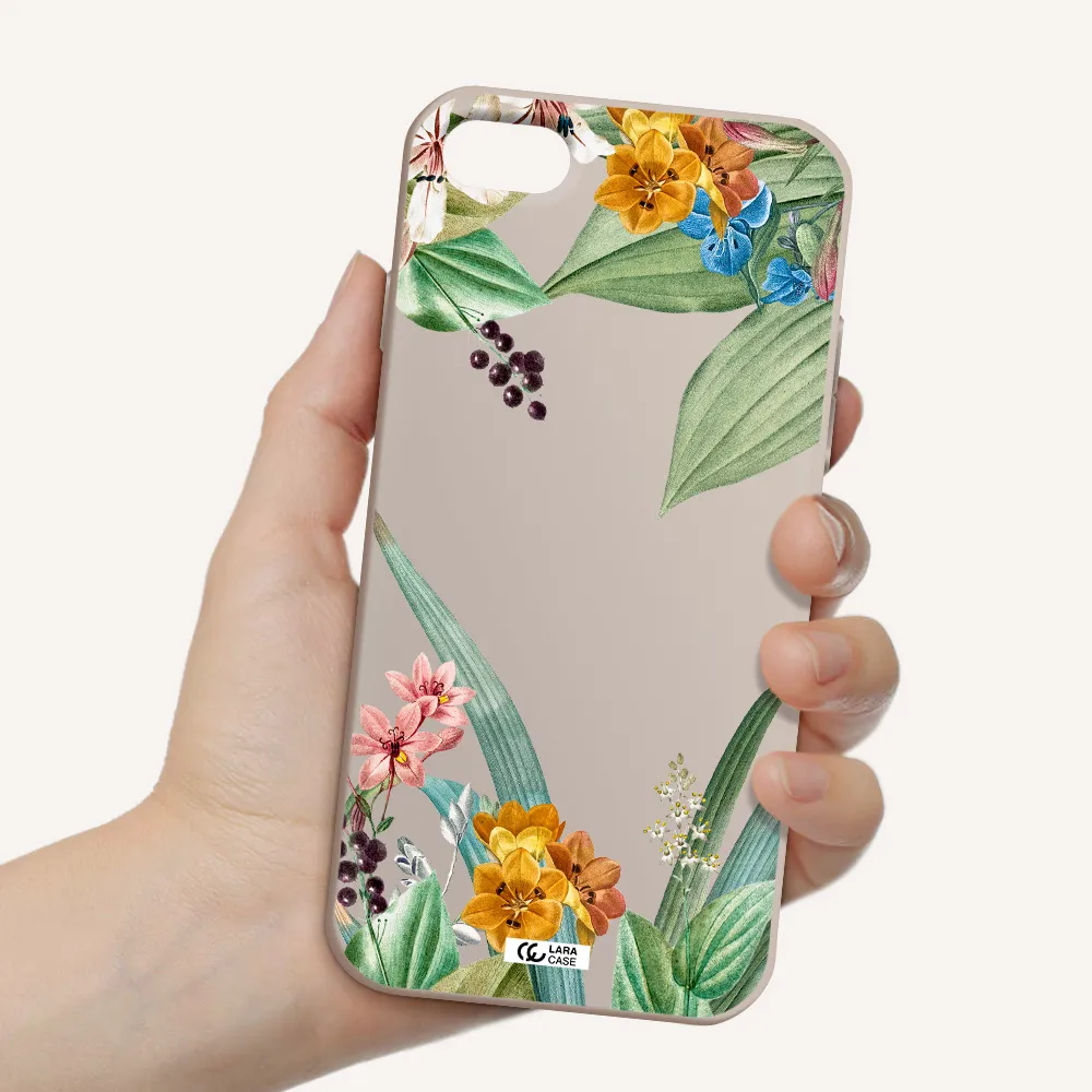 Summer Flower Vector Apple iPhone 8 Silicone Stone Case