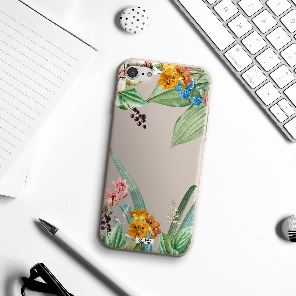 Summer Flower Vector Apple iPhone 8 Silicone Stone Case