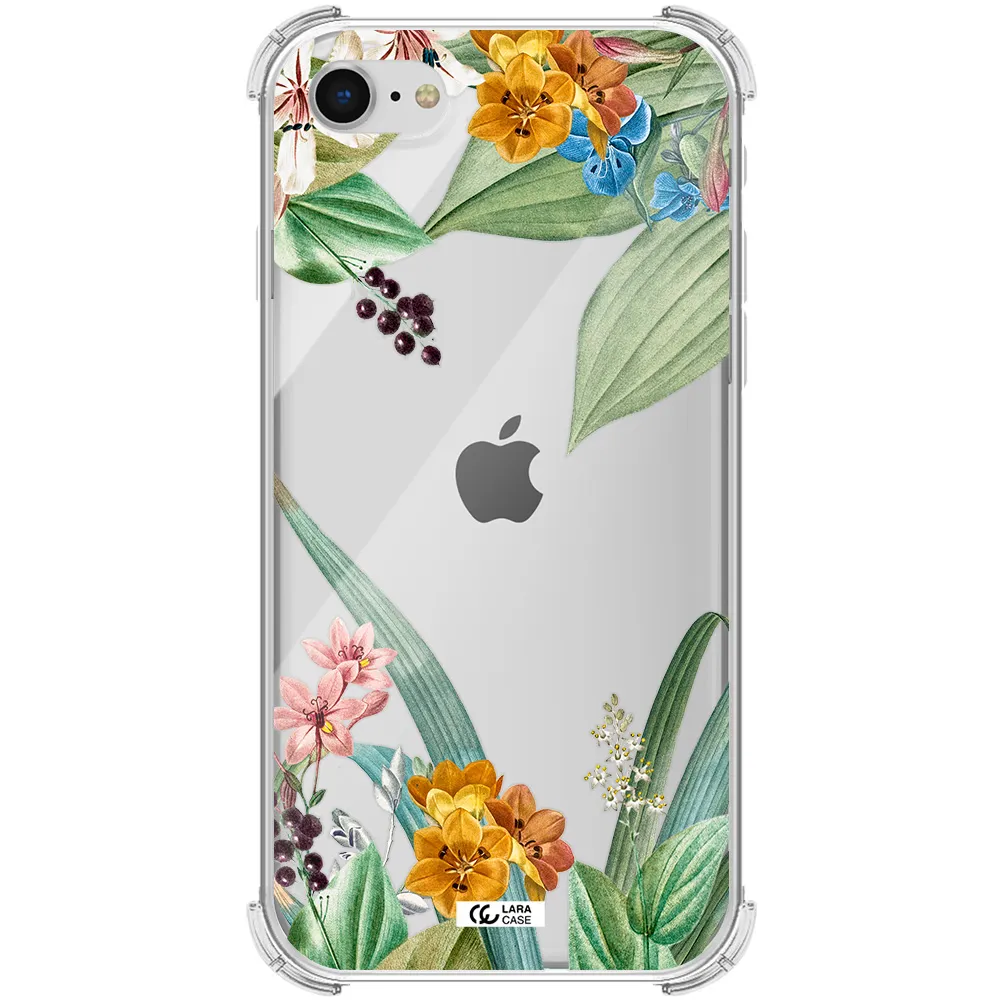 Summer Flower Vector Apple iPhone se 2020 Clear PC Case