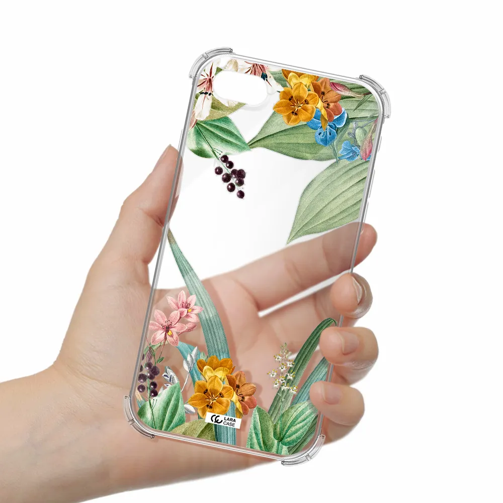 Summer Flower Vector Apple iPhone se 2020 Clear PC Case