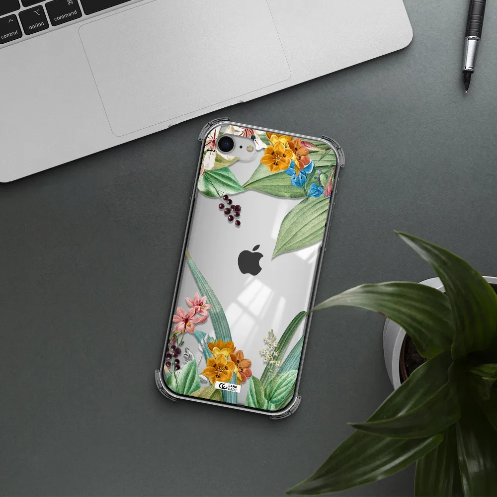 Summer Flower Vector Apple iPhone se 2020 Clear PC Case