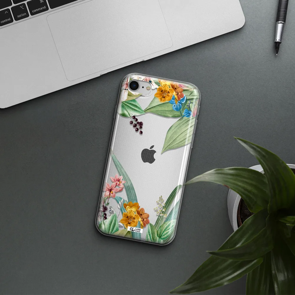 Summer Flower Vector Apple Iphone Se 2020 Clear Tpu Case