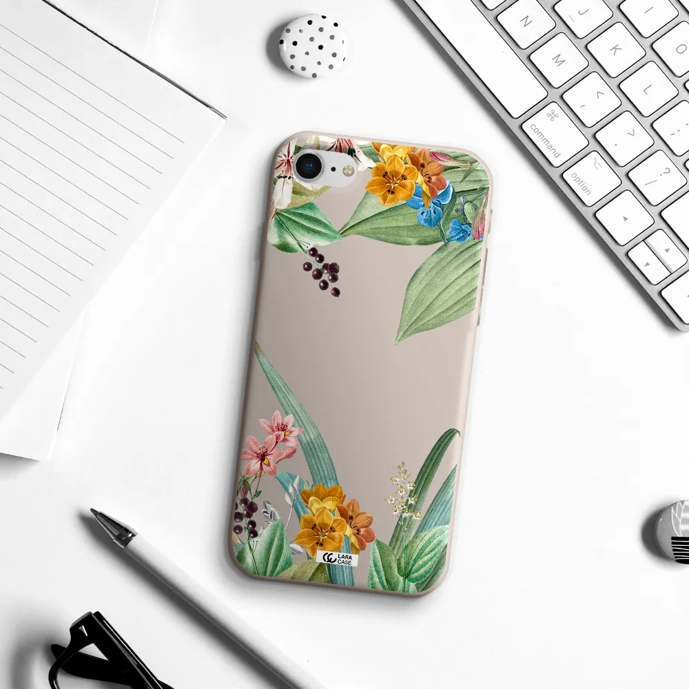 Summer Flower Vector Apple iPhone se 2020 Silicone Stone Case