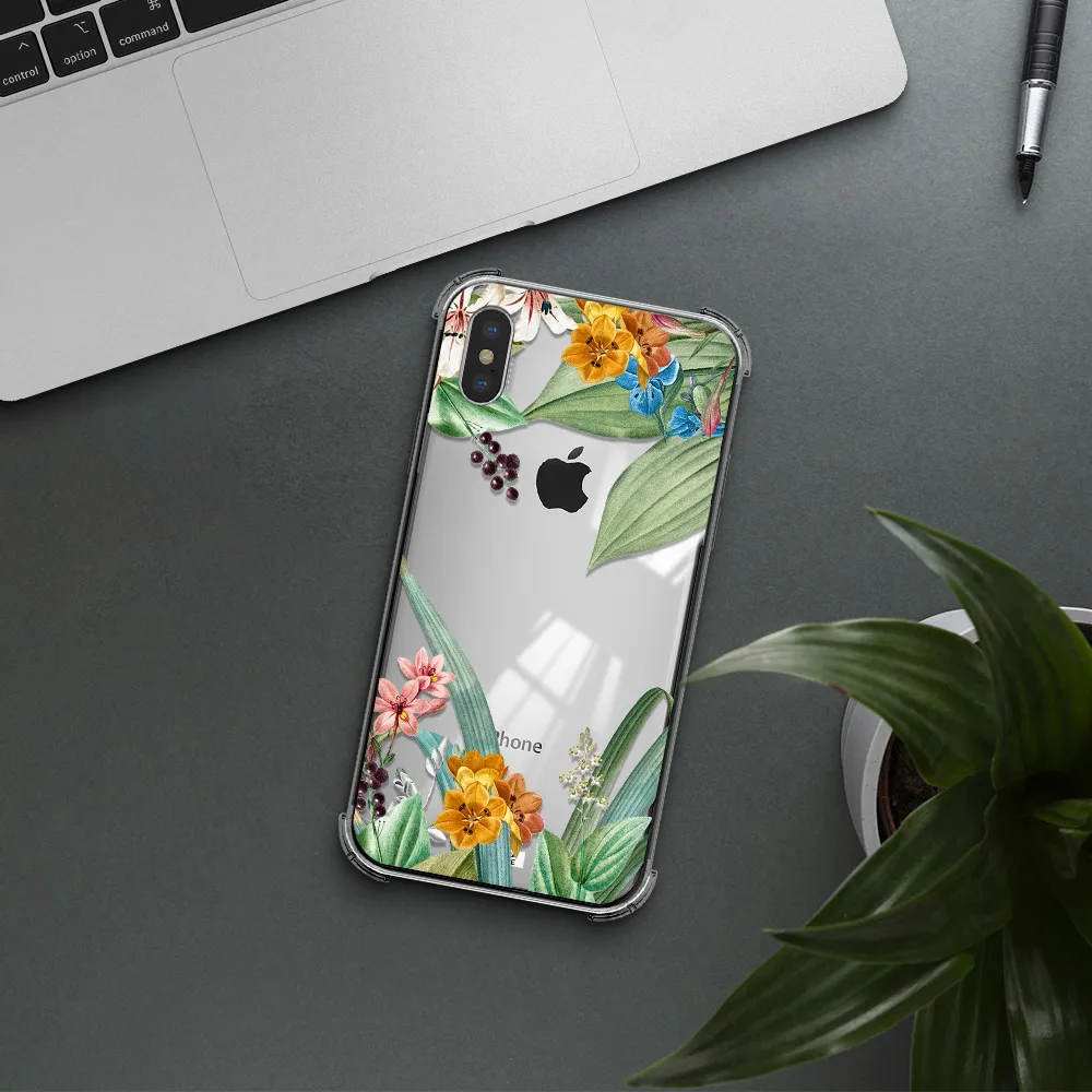 Summer Flower Vector Apple iPhone X Clear PC Case