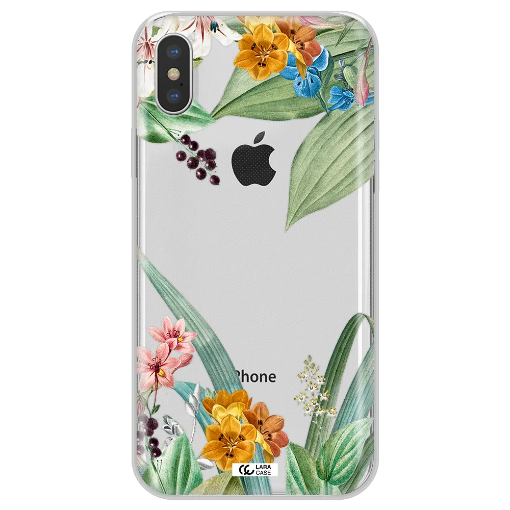 Summer Flower Vector Apple iPhone X Clear TPU Case