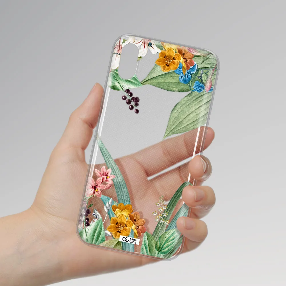 Summer Flower Vector Apple iPhone X Clear TPU Case
