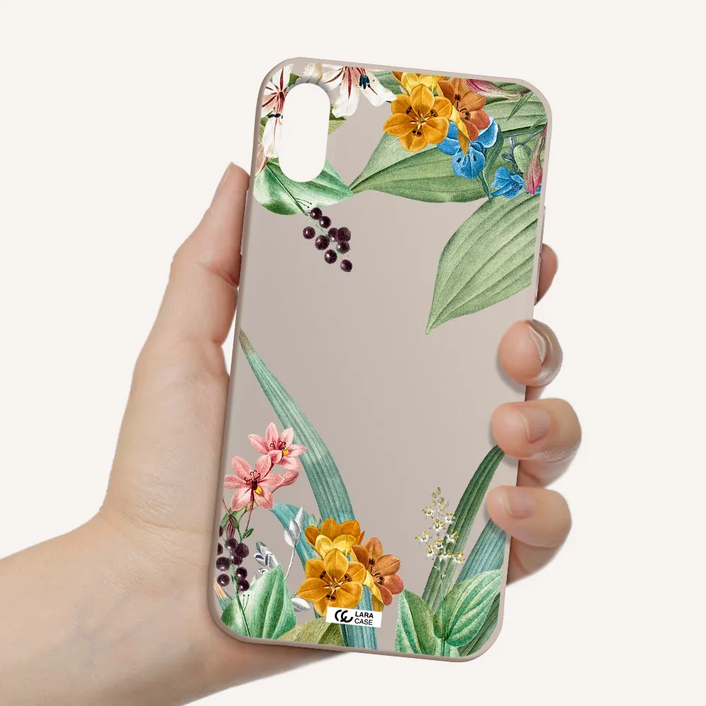 Summer Flower Vector Apple iPhone X Silicone Stone Case
