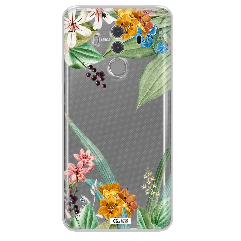 Summer Flower Vector Huawei Mate 10 Pro Clear TPU Case