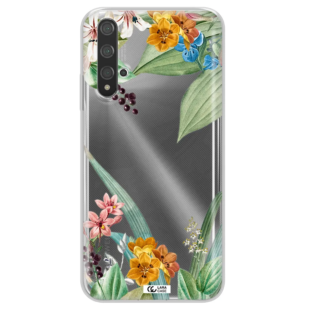 Summer Flower Vector Huawei Nova 5t Clear TPU Case