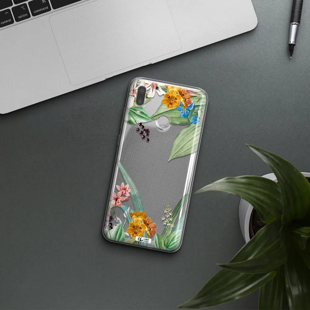 Summer Flower Vector Huawei P Smart 2019 Clear TPU Case
