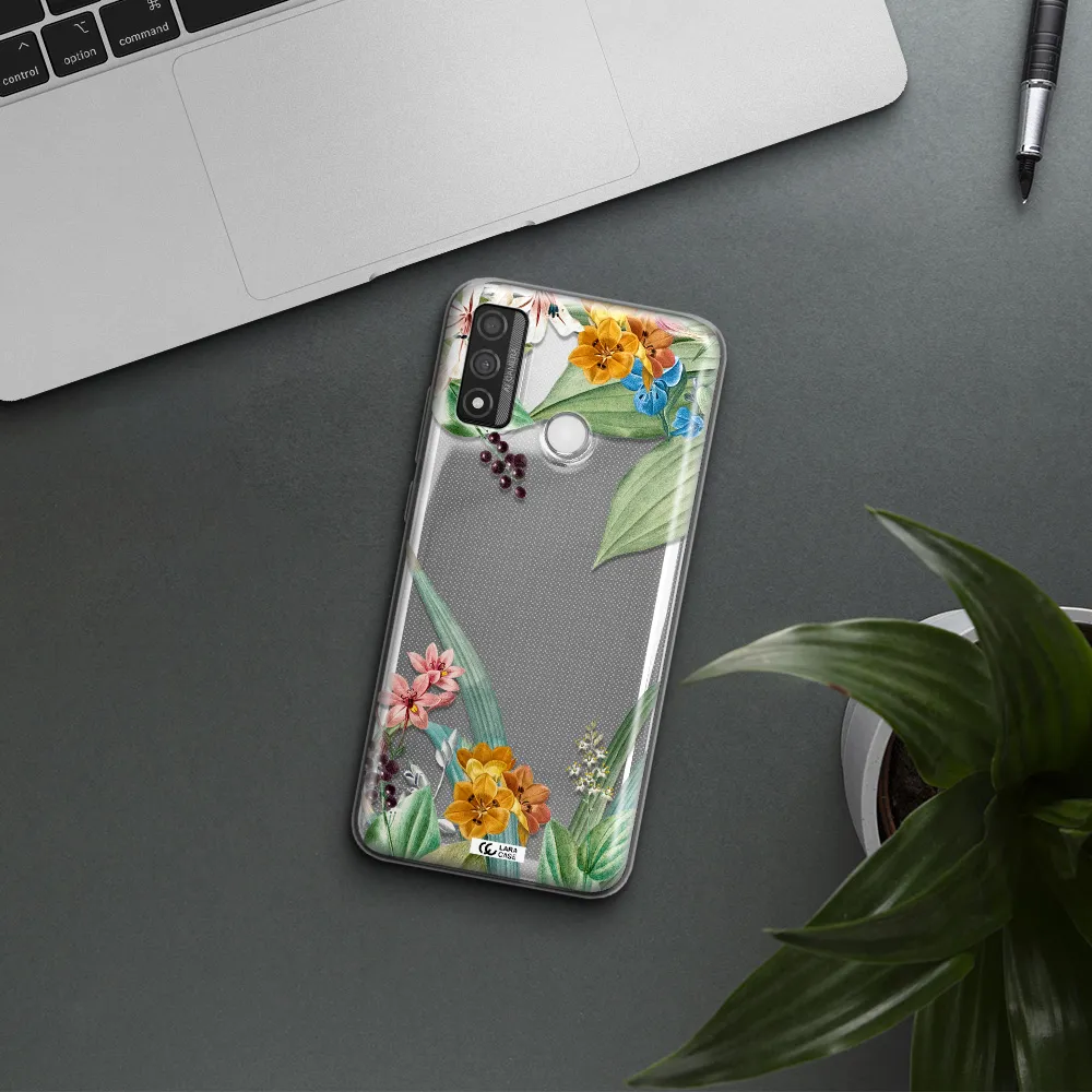 Summer Flower Vector Huawei P Smart 2020 Clear TPU Case