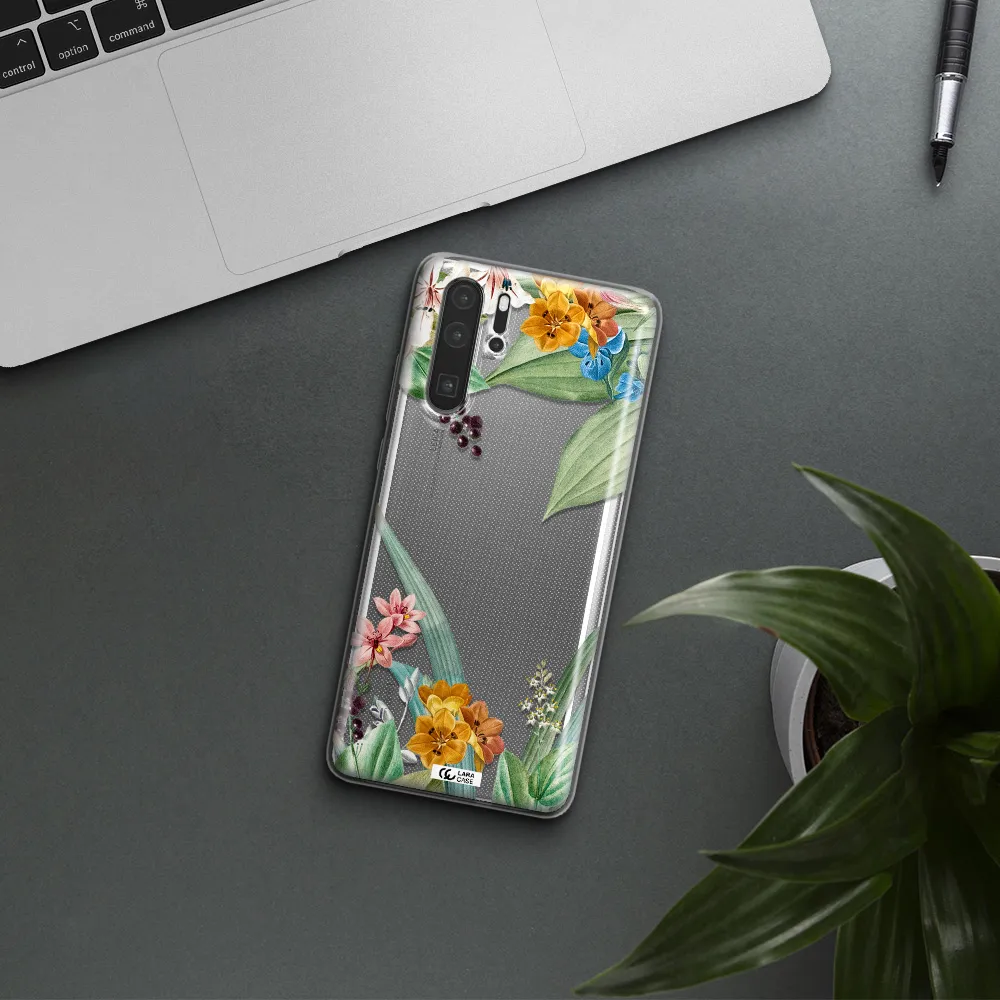 Summer Flower Vector Huawei P30 Pro Clear TPU Case