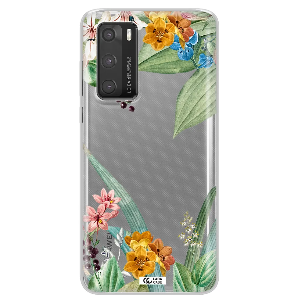 Summer Flower Vector Huawei P40 Clear TPU Case
