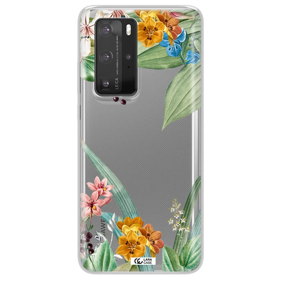 Summer Flower Vector Huawei P40 Pro Clear TPU Case